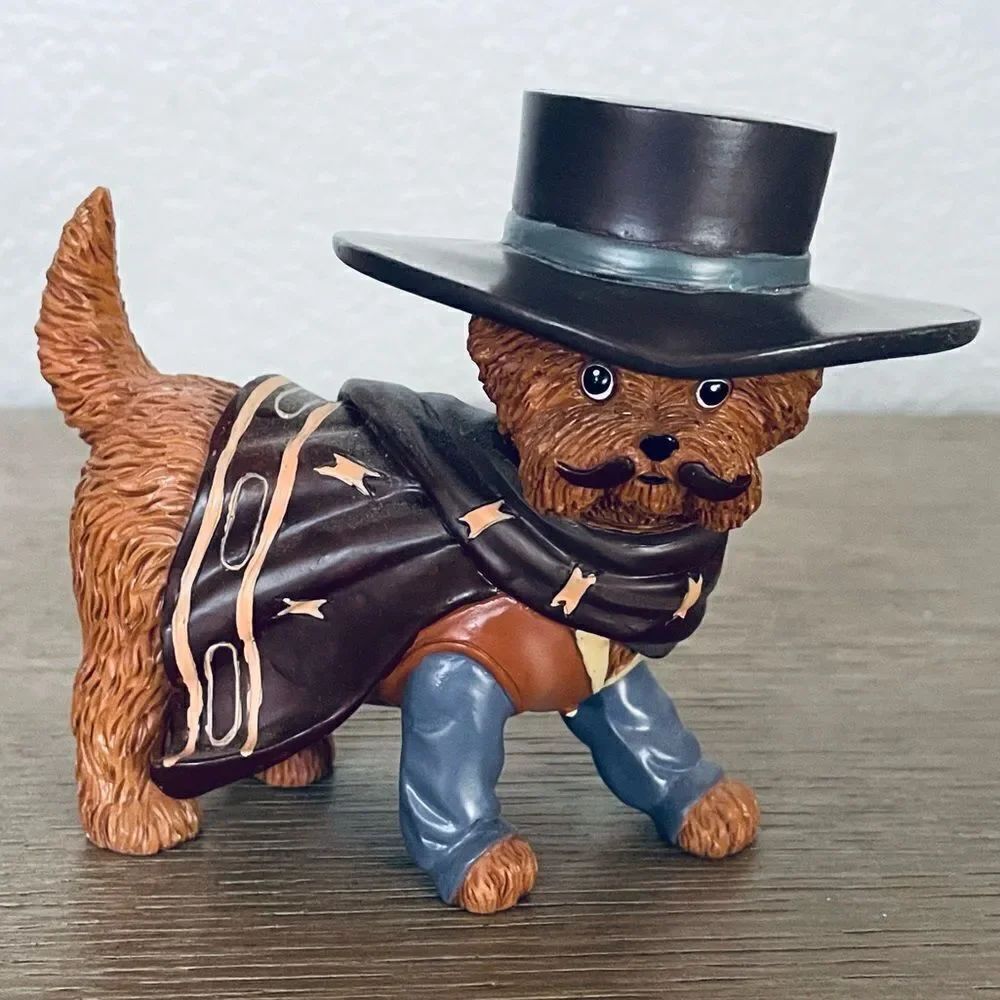 Hamilton Collection Spurs N Furs Yorkie Dog Wild West Cowboy Figurine